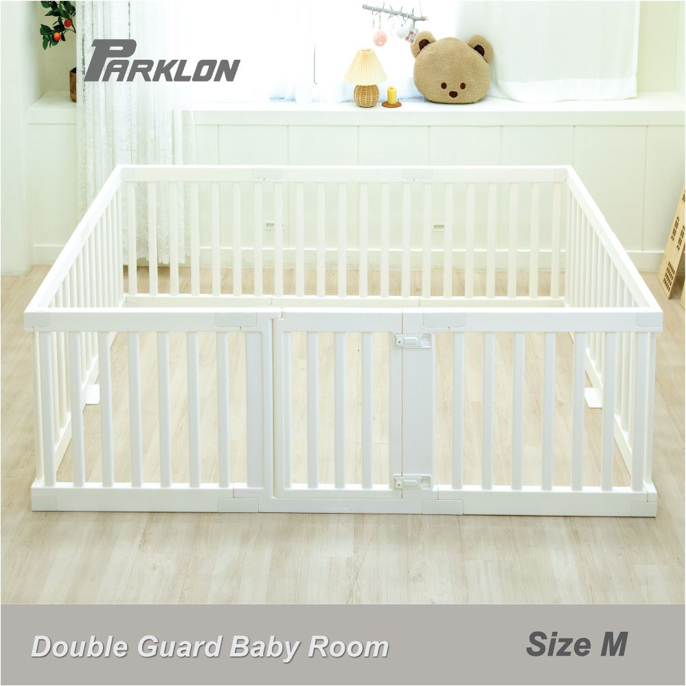 Parklon Double Guard Baby Fence, Size M -  190 x 130cm (Cream Ivory)