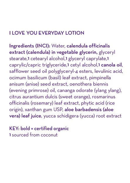 California Baby Everyday Lotion - I Love You (8.5oz) - exp 10/27