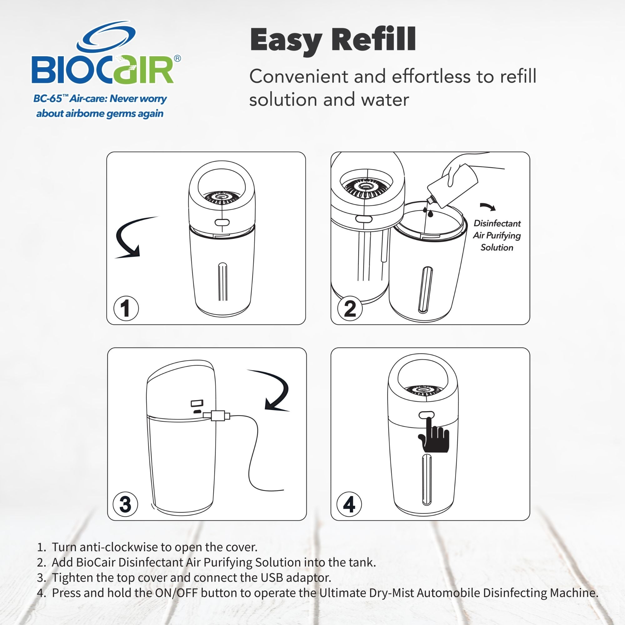 BioCair BC-65 Ultimate Dry-Mist Automobile Disinfecting Machine