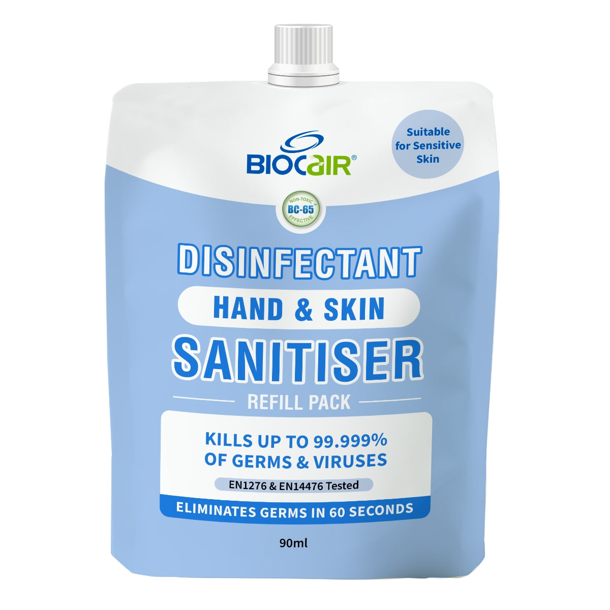 BioCair Disinfectant Hand & Skin Sanitiser Set, 50ml + 90ml Refill (Exp 05/26)
