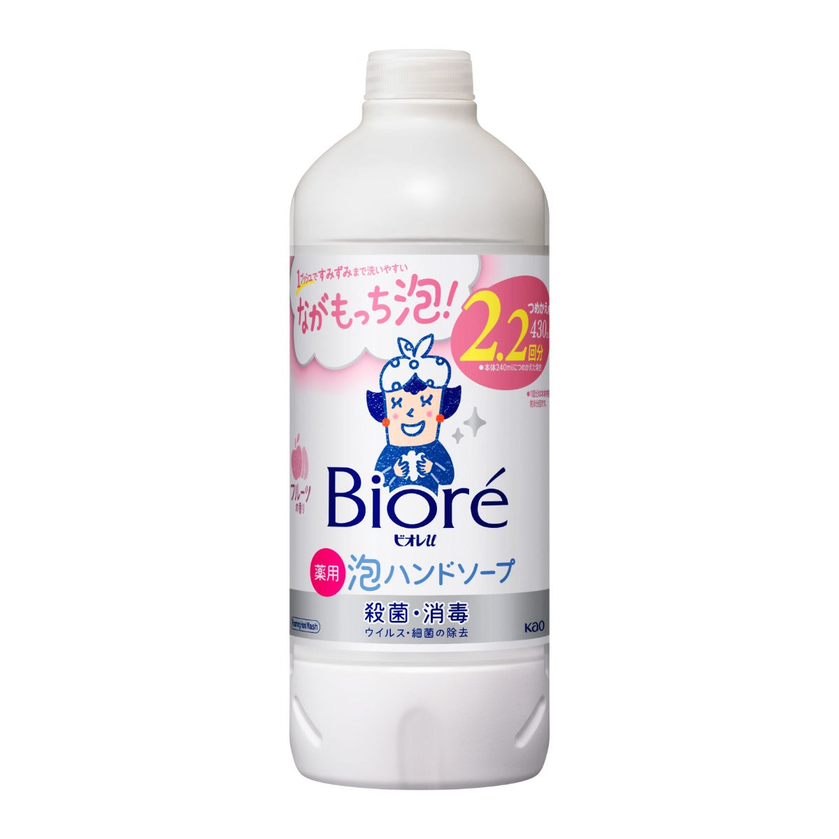 Biore Foaming Hand Soap Refill, 430ml - Fruit Scented (Exp 03/26) - Pupsik Singapore