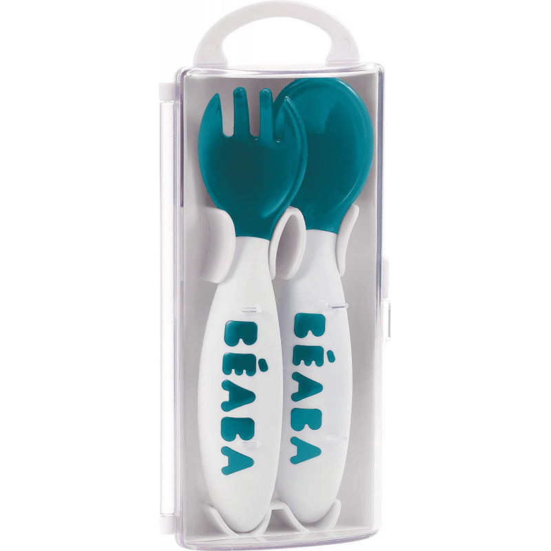 Beaba Second Stage Ergonomic Cutlery Set (3 Colours) - Pupsik Singapore