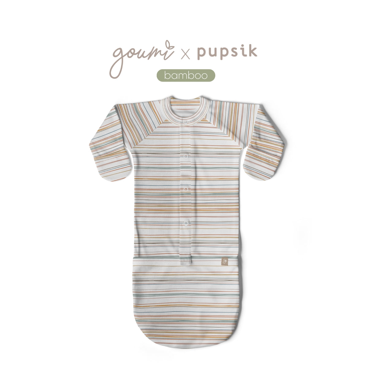 Goumi x Pupsik Bamboo 24 Hour Convertible Gown - Boardwalk Stripes (2 Sizes)