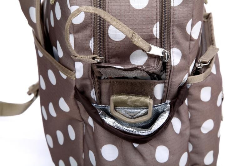 Colorland 4-in-1 Diaper Backpack - Khaki Dots