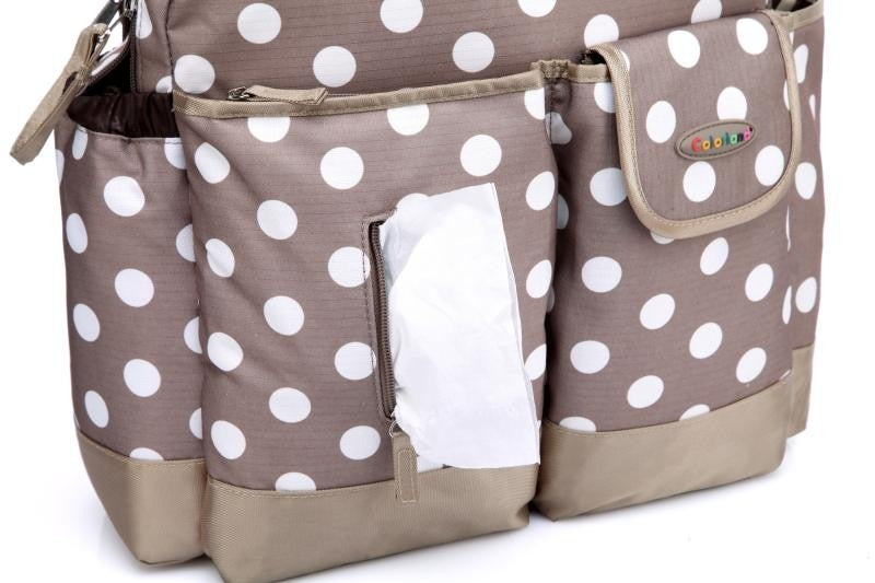 Colorland 4-in-1 Diaper Backpack - Khaki Dots