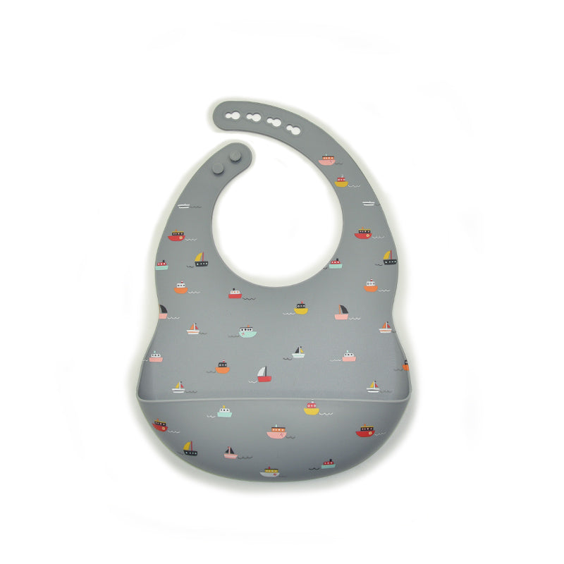 Biomom Silicone Round Baby Bib (11 Designs) - Pupsik Singapore