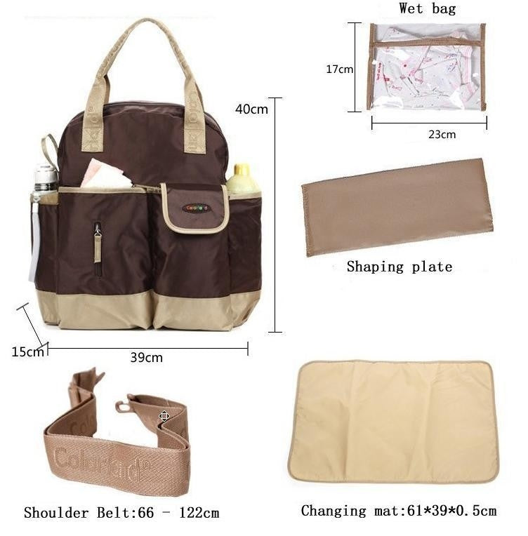 Colorland 4-in-1 Diaper Backpack - Khaki Dots