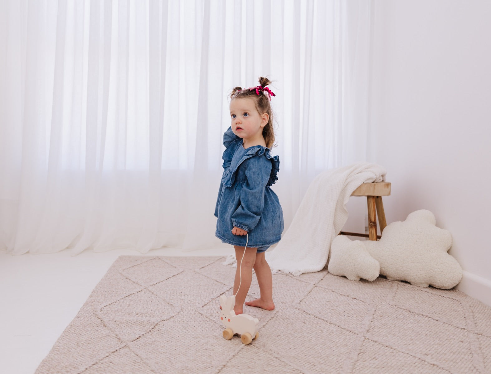 Bubble Wooden Rabbit Pull Along Toy