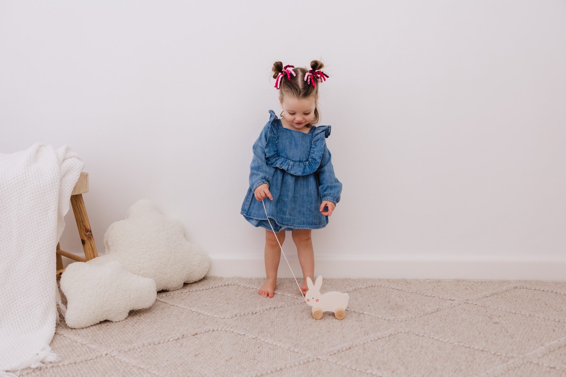 Bubble Wooden Rabbit Pull Along Toy