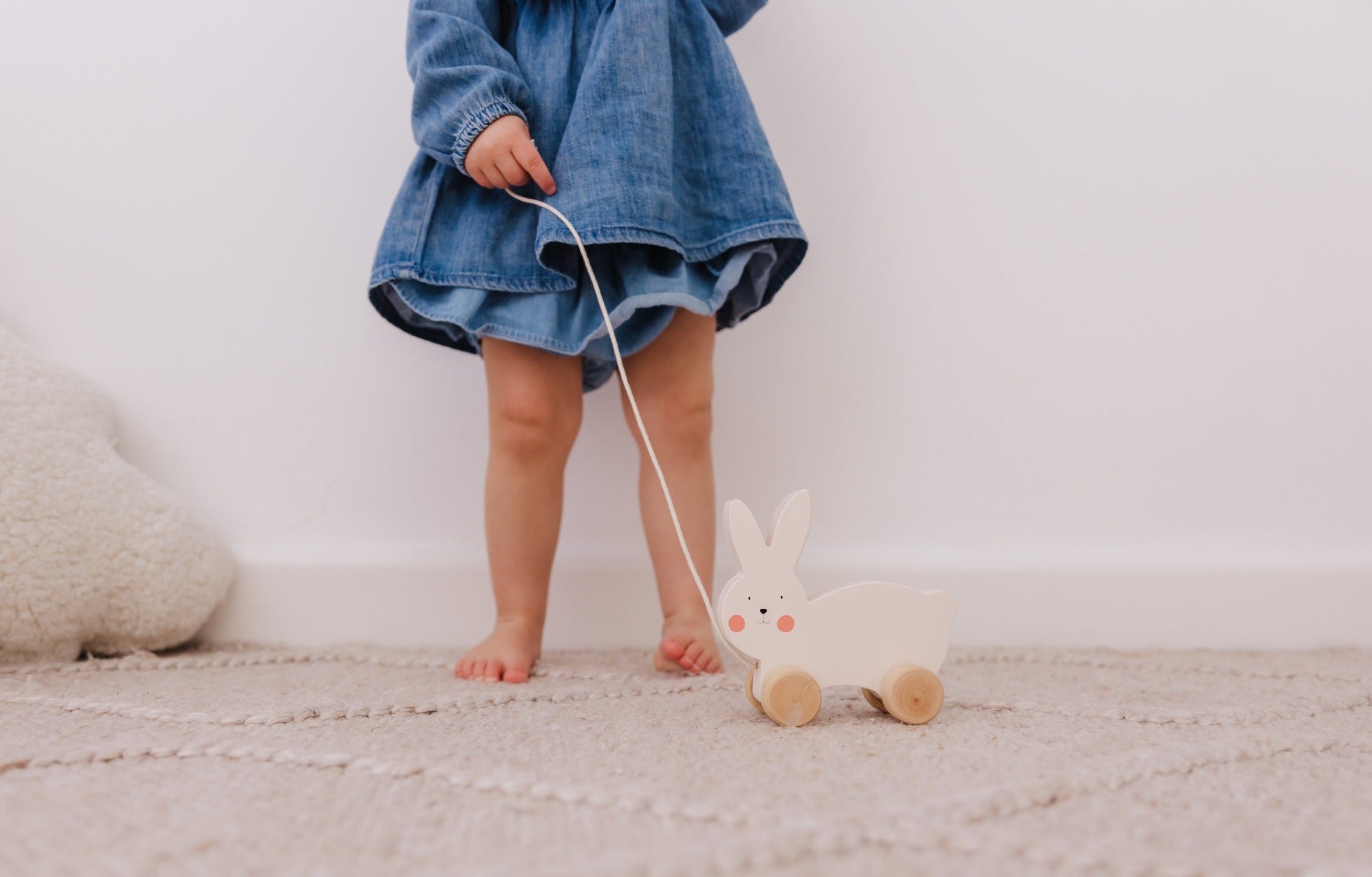 Bubble Wooden Rabbit Pull Along Toy