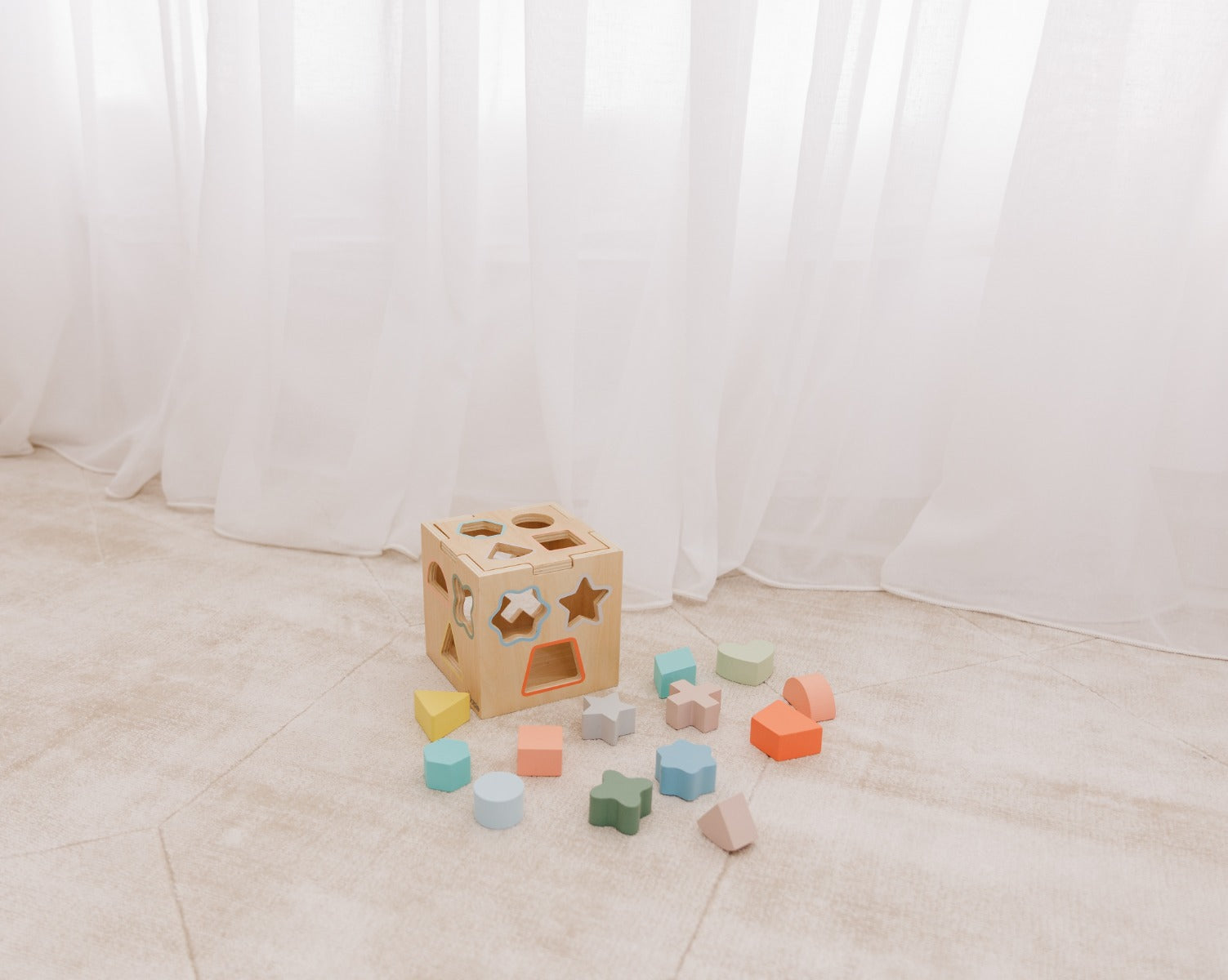 Bubble Wooden Shape Sorting Cube