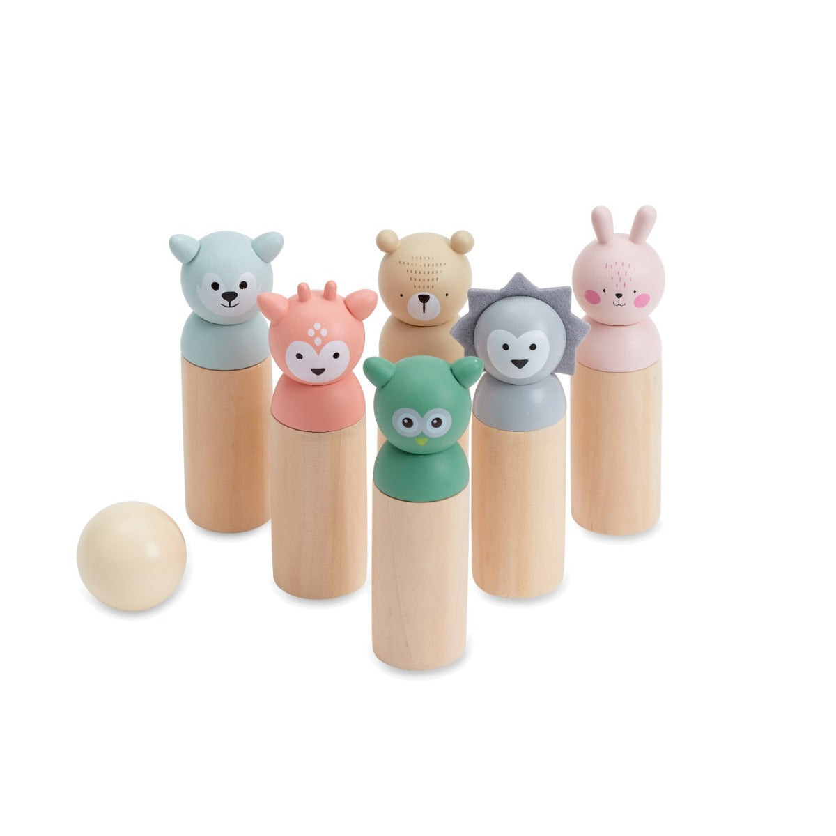 Bubble Wooden Animal Bowling Set