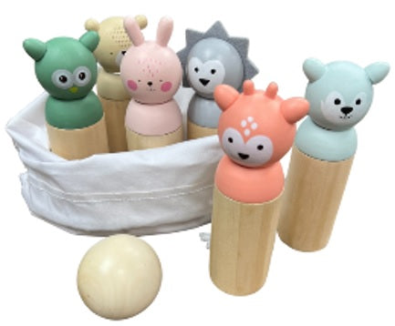 Bubble Wooden Animal Bowling Set