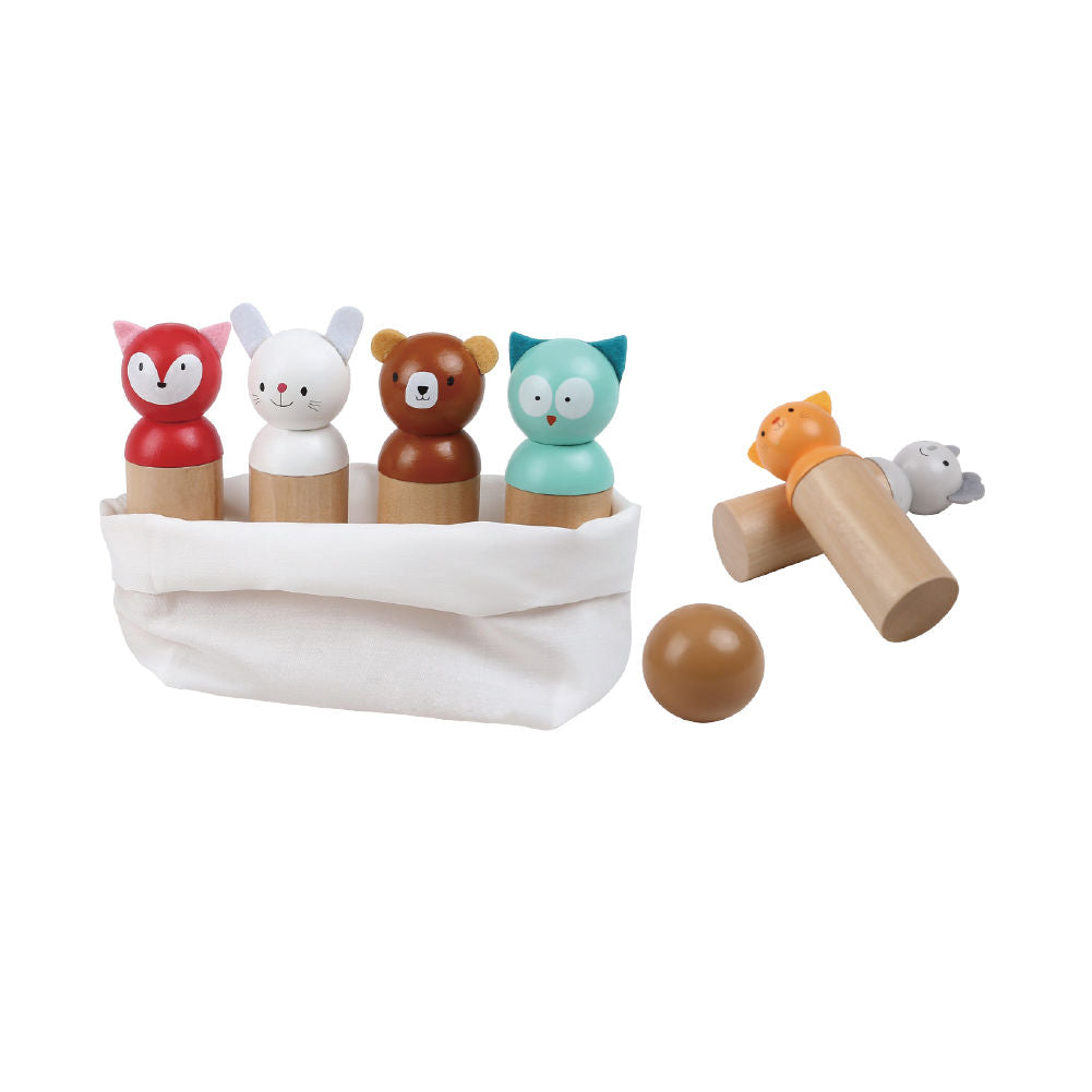 Bubble Wooden Animal Bowling Set - Classic