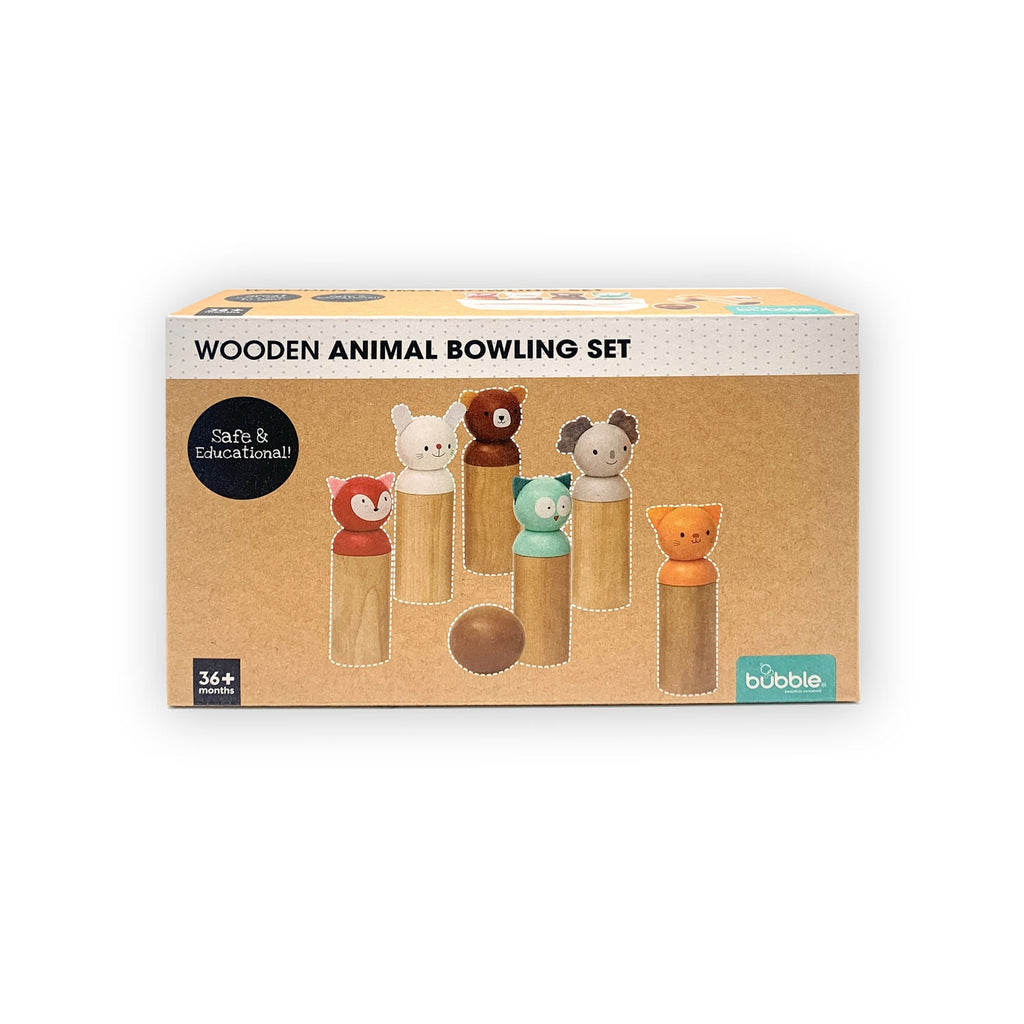Bubble Wooden Animal Bowling Set - Classic