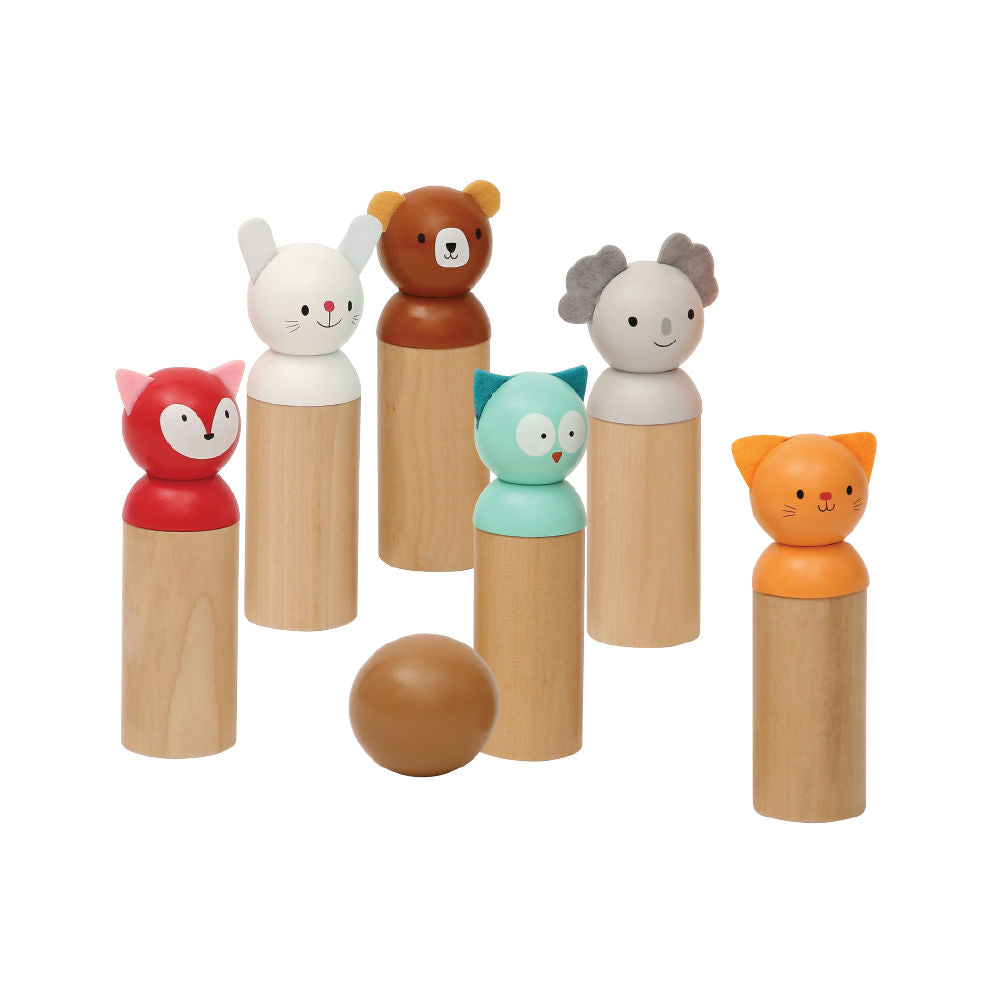 Bubble Wooden Animal Bowling Set - Classic