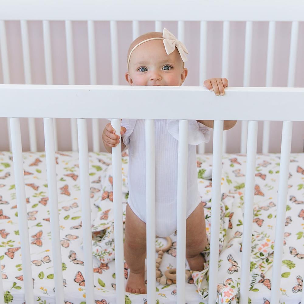 Bebe Au Lait Luxury Muslin Fitted Crib Sheet (70x130cm) (7 Designs) - Pupsik Singapore