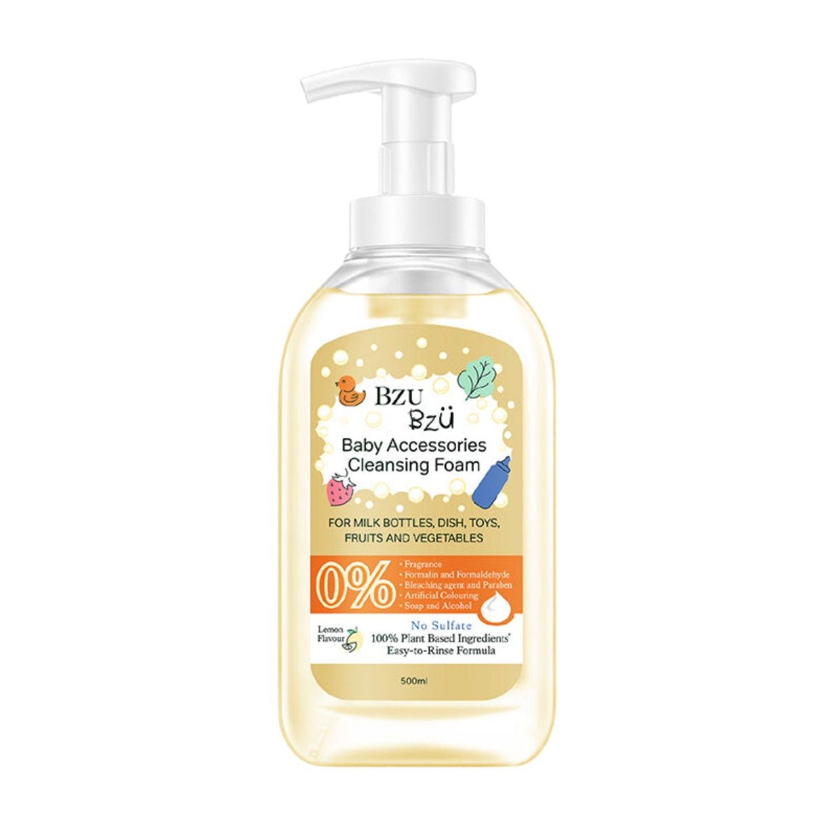 BZU BZU Baby Accessories Cleansing Foam, 500ml - Lemon (Exp 10/27)