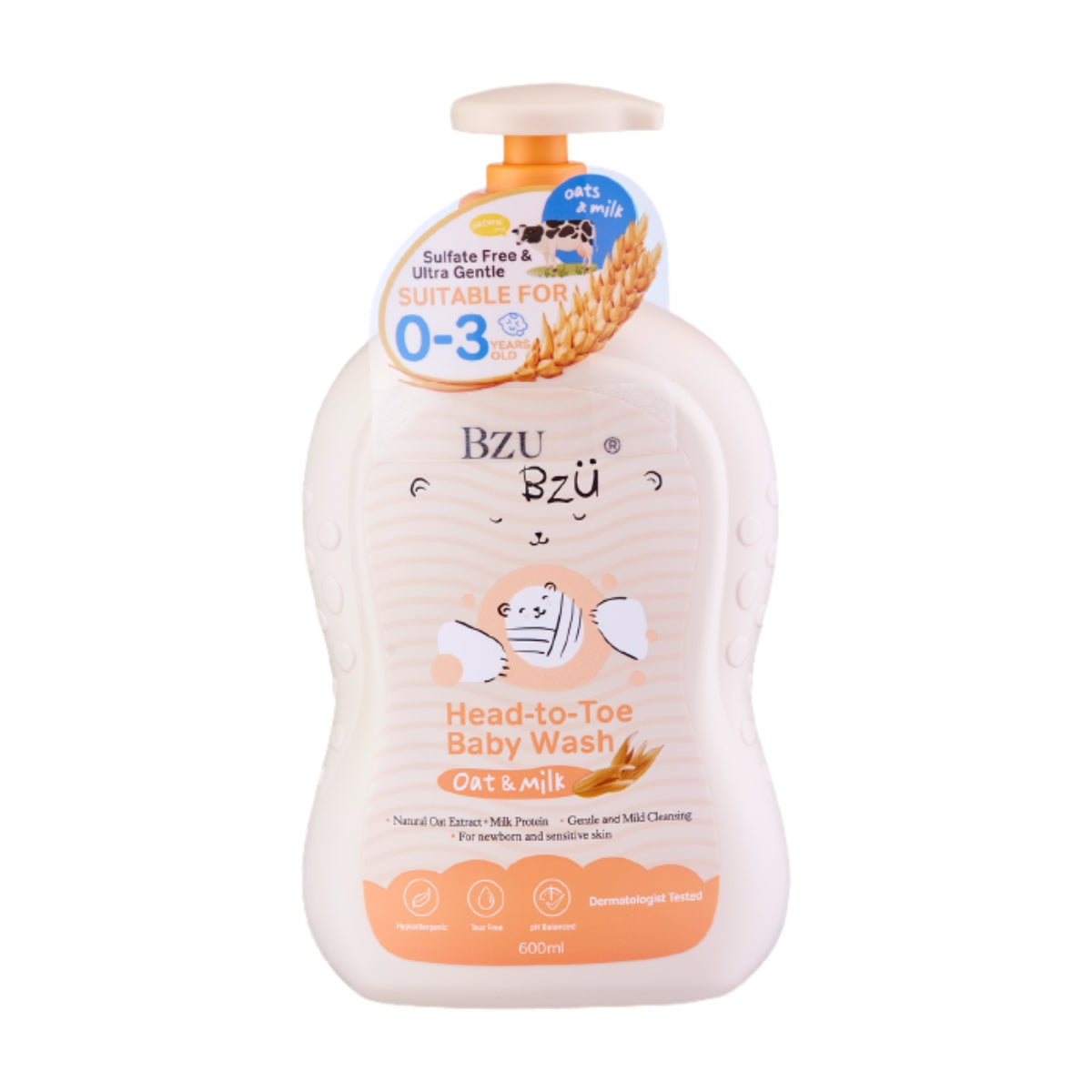 BZU BZU Head to Toe Baby Wash and Shampoo Oat & Milk, 600ml (Exp 05/27)