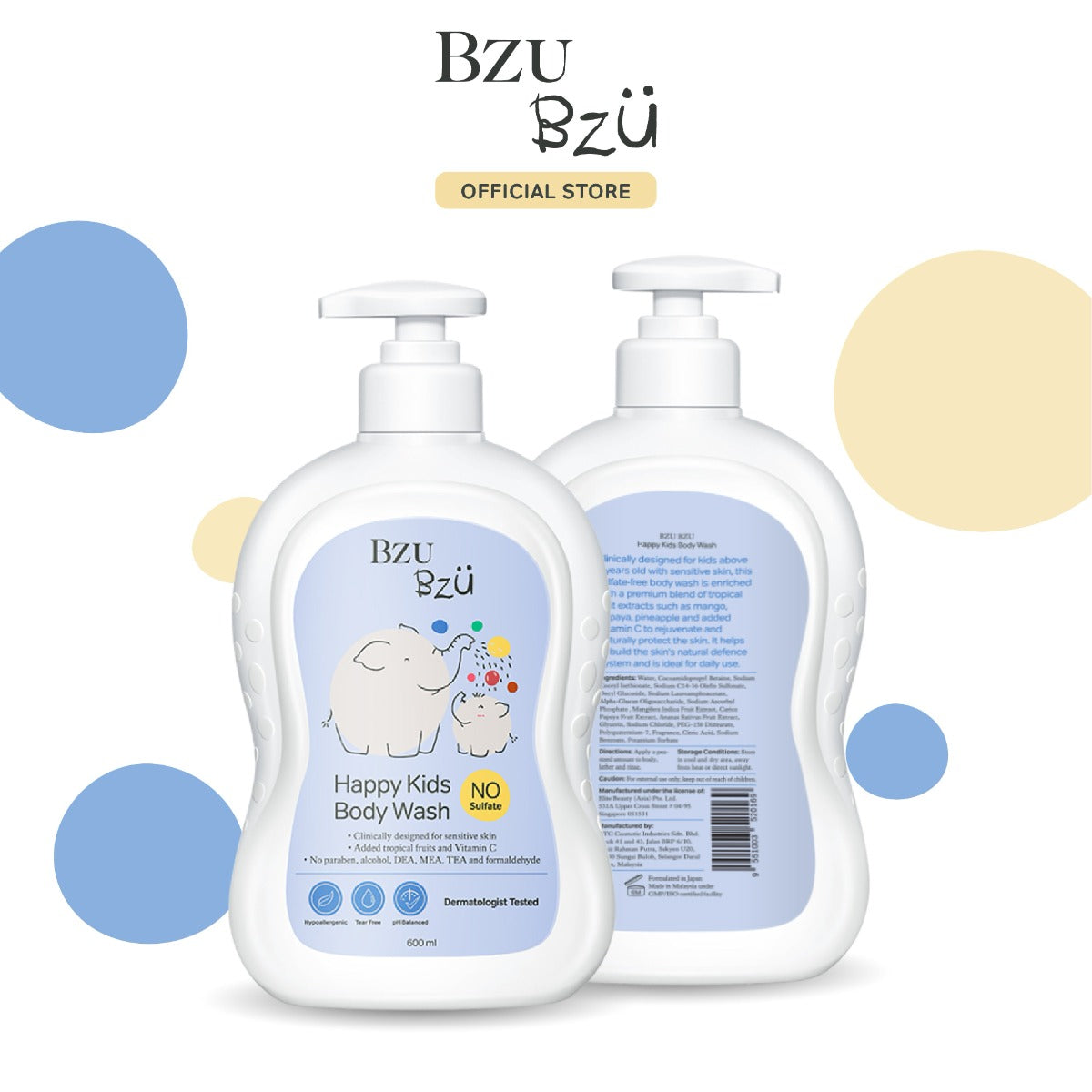 BZU BZU Happy Kids Body Wash, 600ml (Exp 05/28)