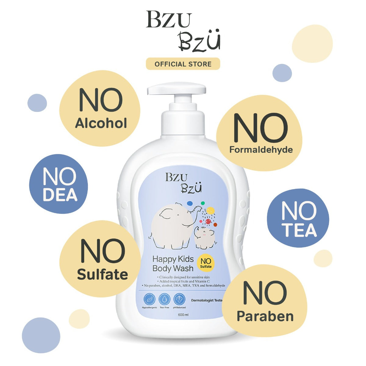 BZU BZU Happy Kids Body Wash, 600ml (Exp 05/28)