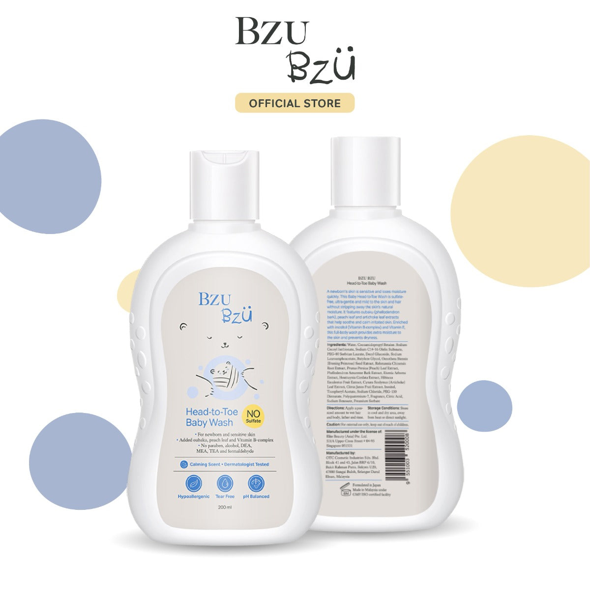 BZU BZU Head to Toe Baby Wash, 200ml (Exp 05/28)