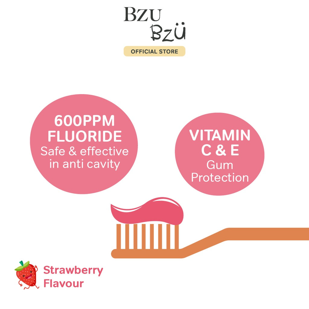 BZU BZU Kids Toothpaste, 50g - Strawberry (Exp 10/27)