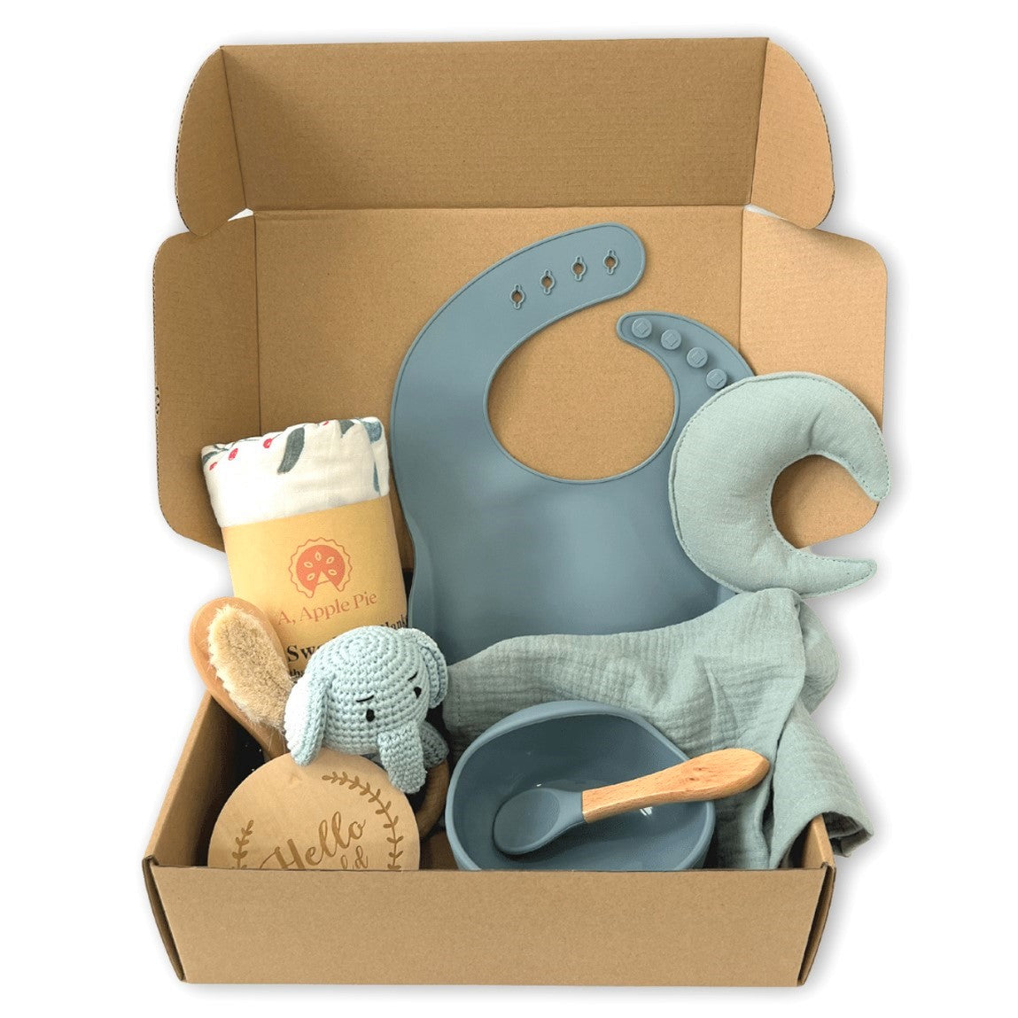 A, Apple Pie Baby Hello World Feeding Gift Set (4 Designs)