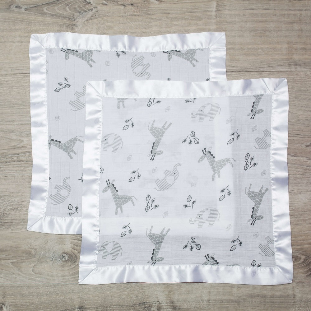 Lulujo Baby Muslin Security Blankets, 2pk (4 Designs) - Pupsik Singapore