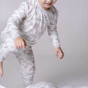 House of Holly Long Sleeve Tshirt & Pants Pyjamas Set - Garden Toile Silver (4 Sizes)