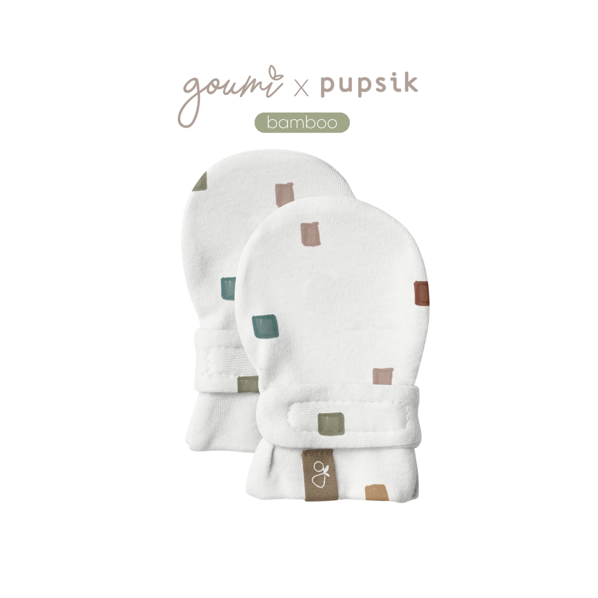Goumi x Pupsik Bamboo Stay On Mitts – City Blocks (2 Sizes)