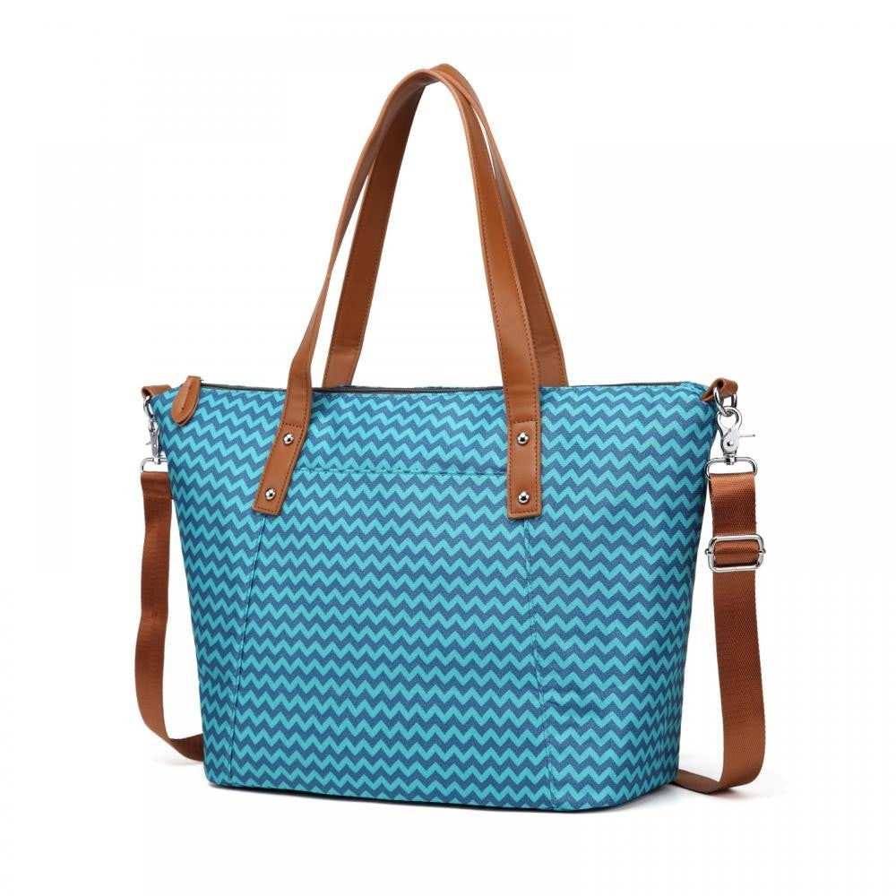 Colorland Avril Tote Diaper Bag - Blue Chevron