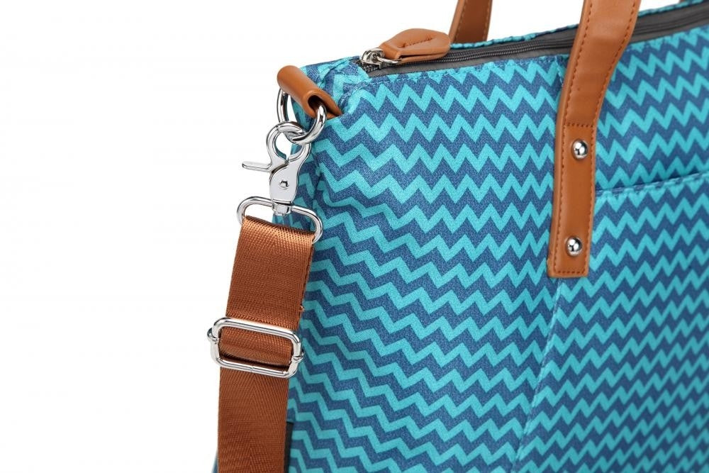 Colorland Avril Tote Diaper Bag - Blue Chevron