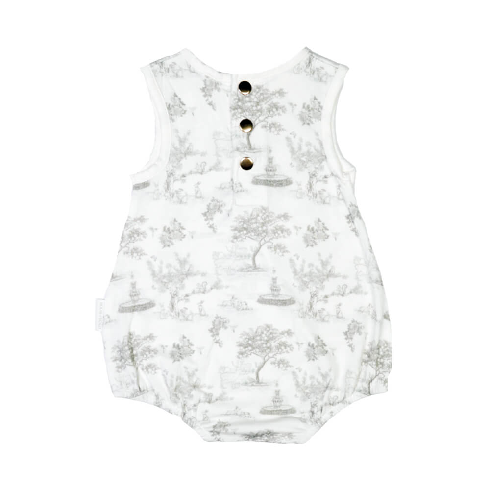 House of Holly Cloud Bubble Romper - Garden Toile Silver (2 Sizes)