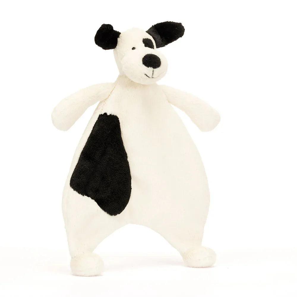 Jellycat Bashful Black & Cream Puppy Comforter | Pupsik Singapore
