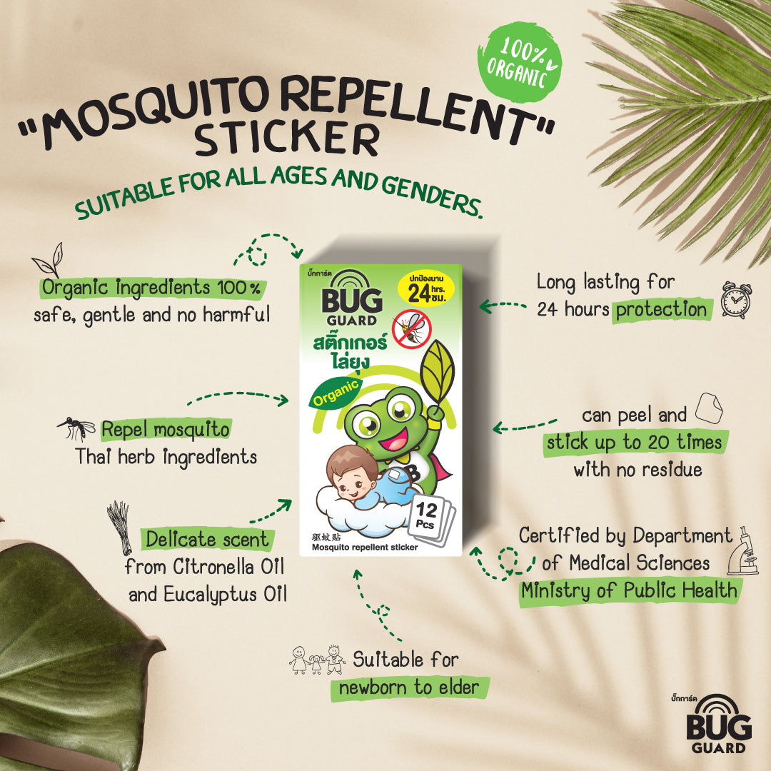 Happy Noz Bug Guard Mosquito Repellent Stickers Patch, 12pcs (Exp 08/26)