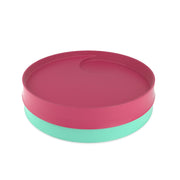 Kizingo Nudge Toddler Plates, 2pk - Lagoon/Raspberry