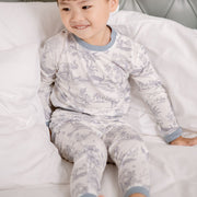 House of Holly Long Sleeve T-Shirt and Pants Pyjamas Set - Savanna Blue (3 Sizes)