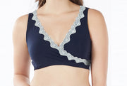 MEV Cross-Front Luxe Maternity-Nursing Bra - Navy