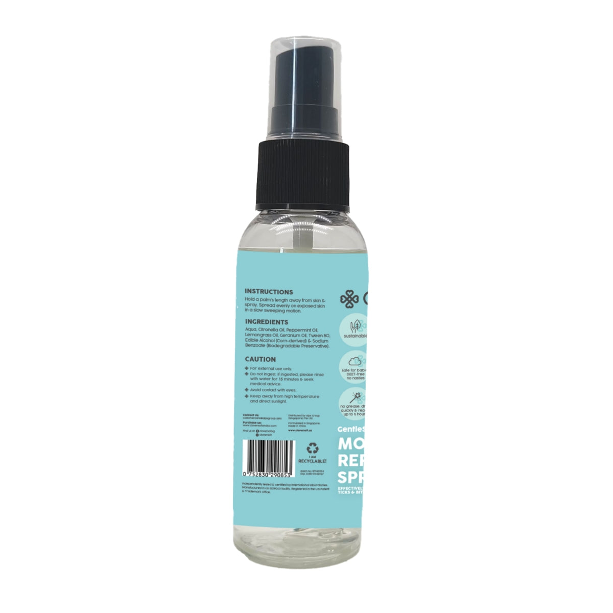 Cloversoft Plant Based Mosquito Repellent Spray, 50ml (Exp 11/27)