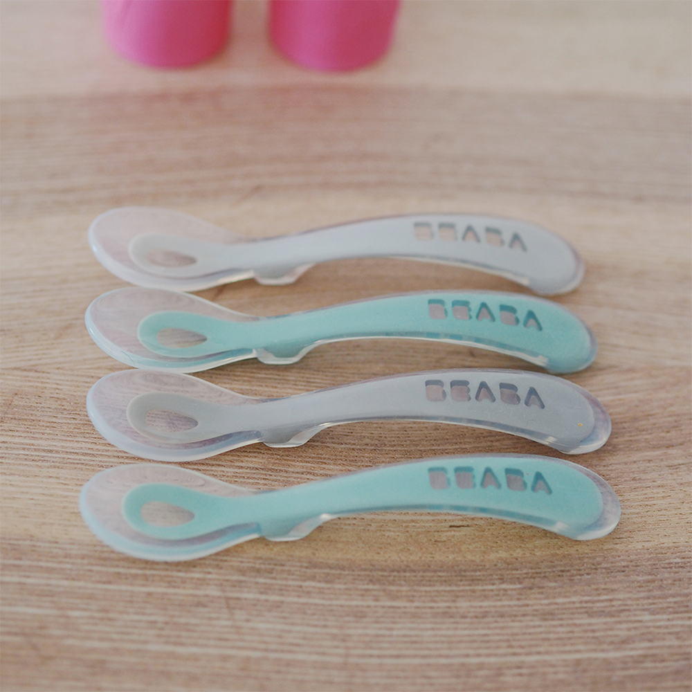 Beaba Ergonomic 2nd Age Ergonomic Silicone Spoon (3 Colours) - Pupsik Singapore