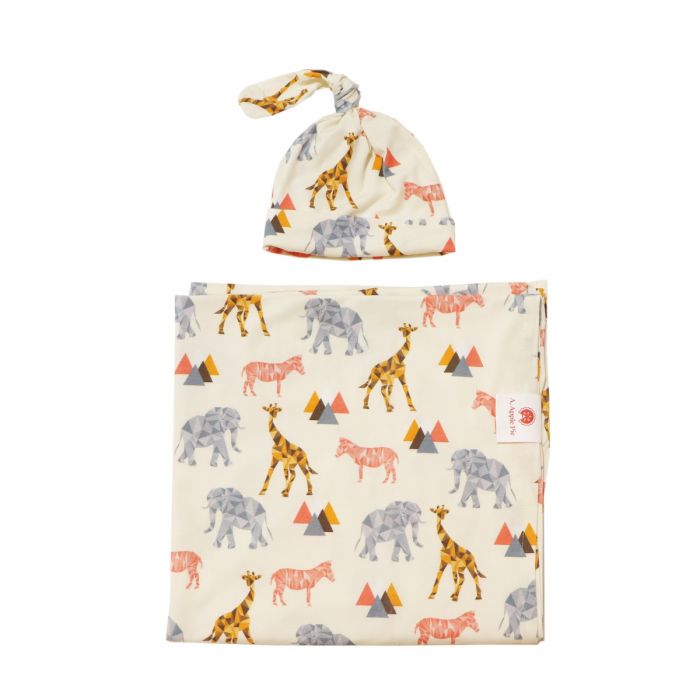 A, Apple Pie Personalised Newborn Gift Set & $100 Gift Voucher - Safari