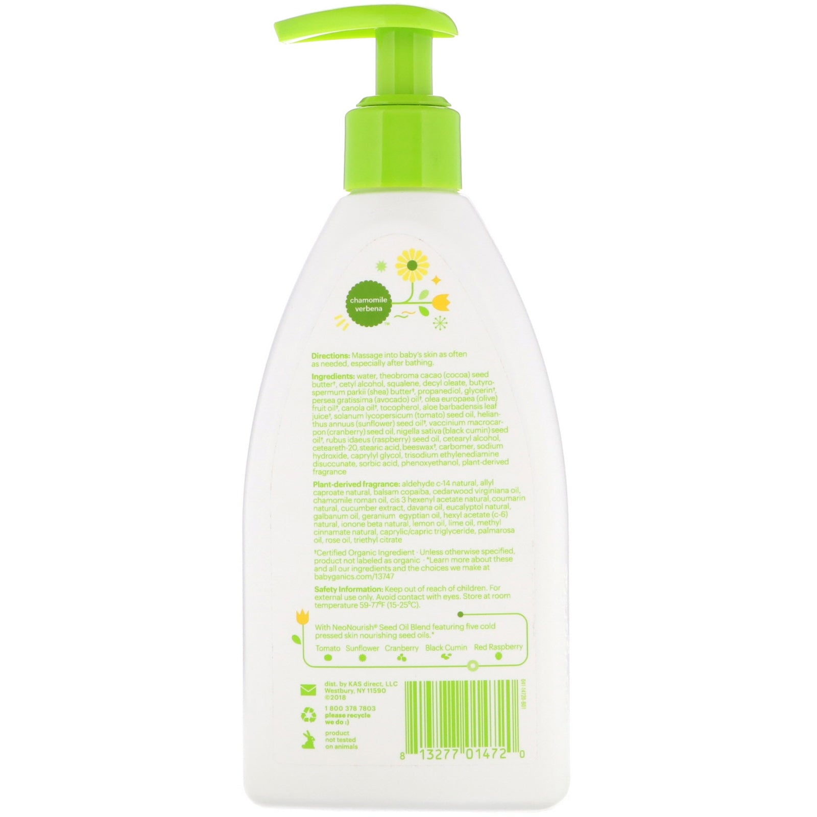 Babyganics Moisturizing Daily Lotion - Chamomile Verbena (266ml)