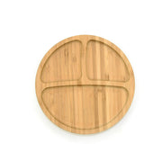 Biomom Bamboo Divided Round Suction Plate - Ochre