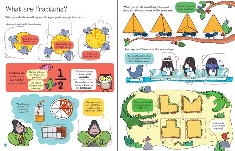 Usborne Lift-The-Flap Fractions and Decimals Board Book