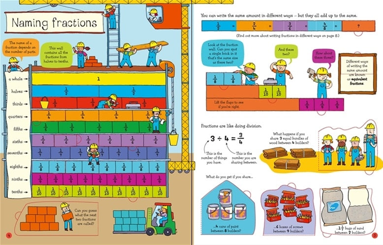 Usborne Lift-The-Flap Fractions and Decimals Board Book
