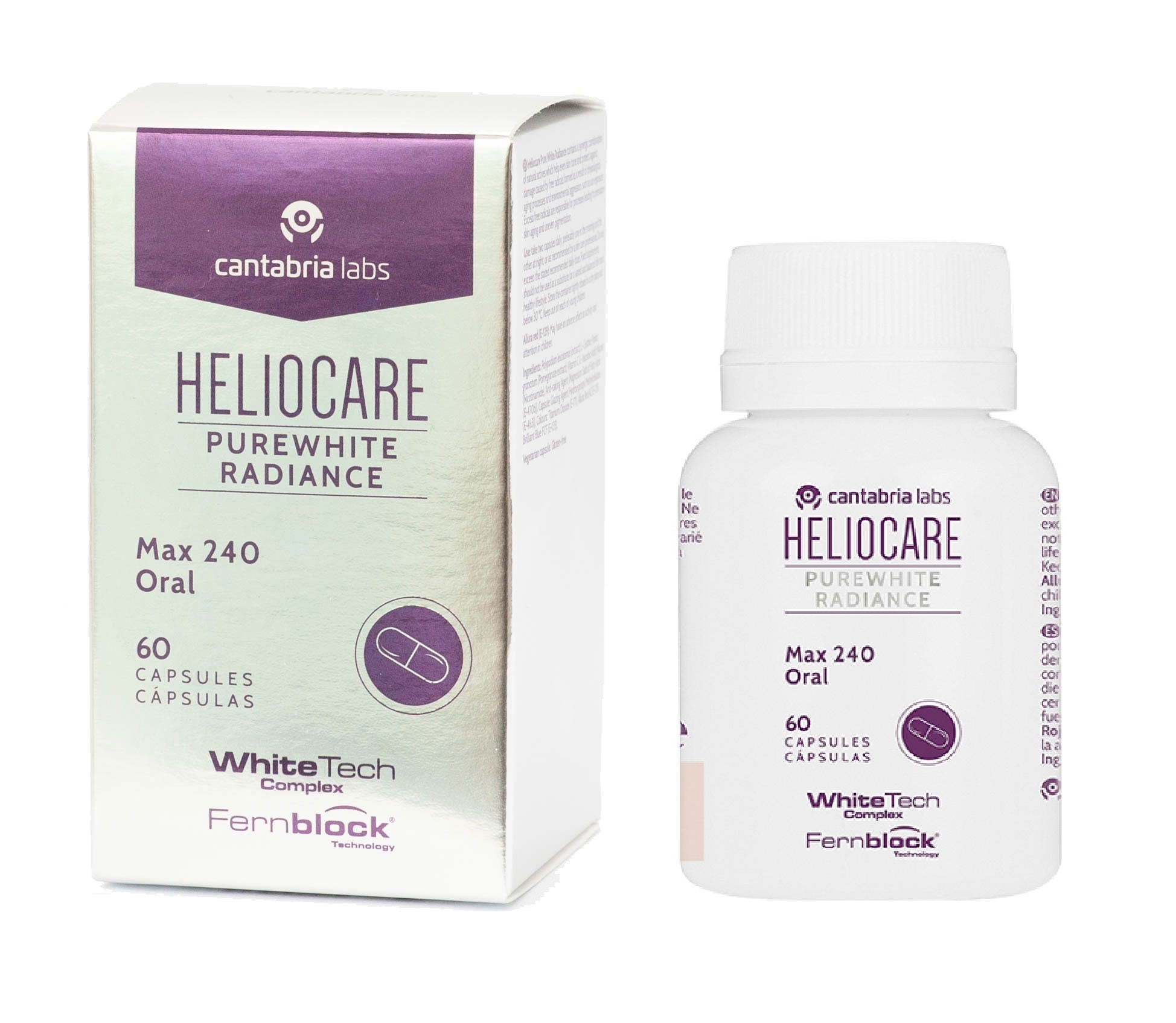 Heliocare Purewhite Radiance Max 240 Oral Sunscreen, EU (60 caps) - Exp 08/26