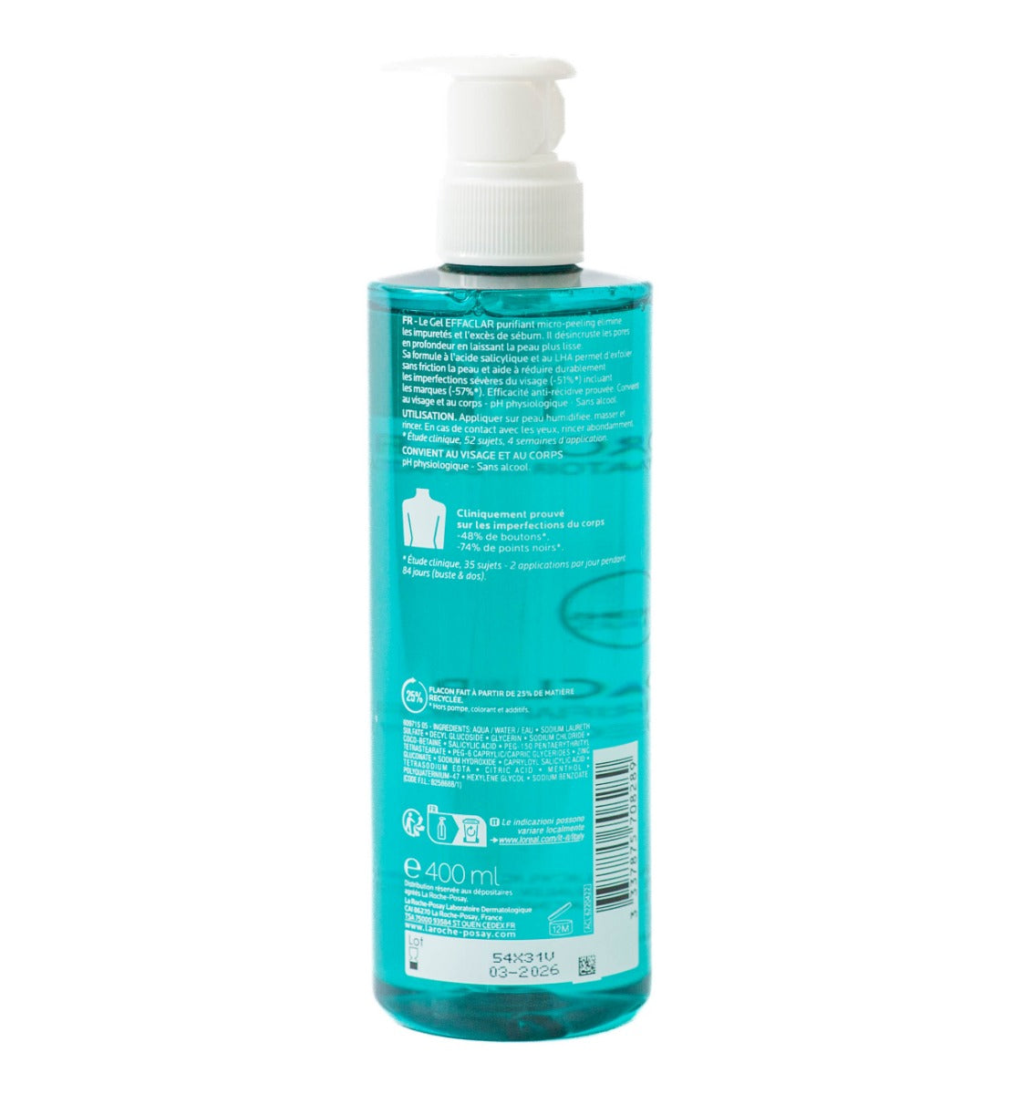 La Roche-Posay Effaclar Micro-Peeling Purifying Gel Cleanser, 400ml (Exp 06/26)