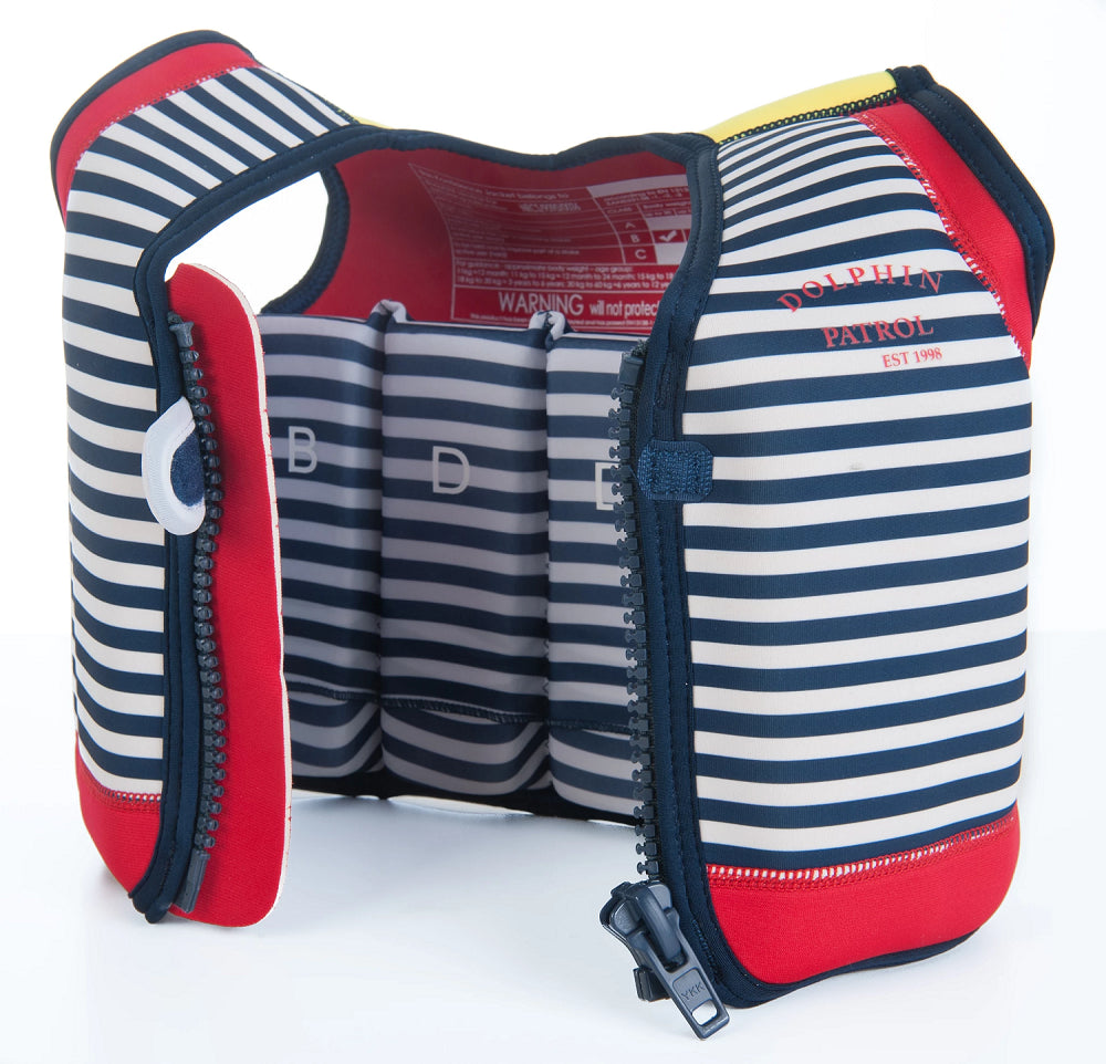 Konfidence Original Children Swim Jacket - Hamptons Navy Stripe (3 Sizes)
