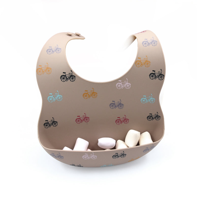 Biomom Silicone Round Baby Bib (11 Designs) - Pupsik Singapore